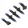 Laidas SilverStone 4 kontaktų Molex į 4x SATA, 300 mm - juoda/mėlyna