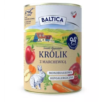 BALTICA Smaki regionów Triušis su morkomis - šlapias šunų maistas - 400g