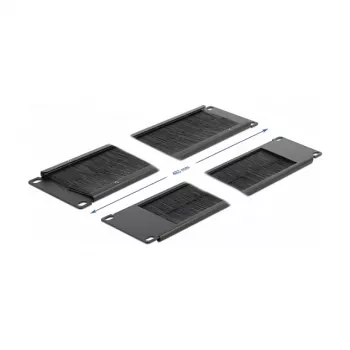 DeLOCK 19 inch kabelių tvarkymo šepečių juosta 2U juoda