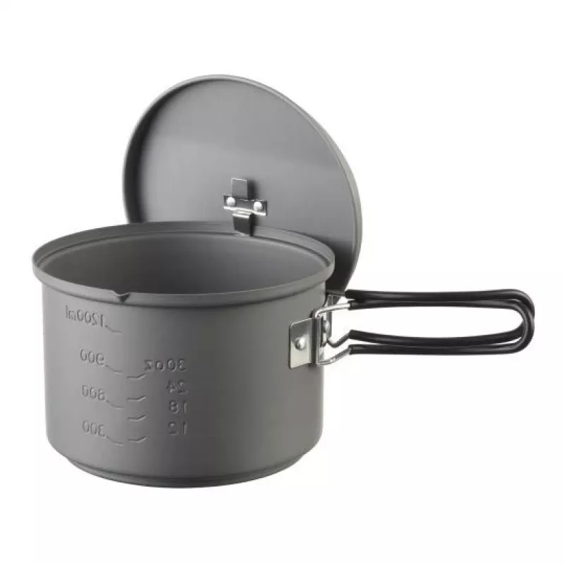 ESBIT Cookset su alkoholio degikliu, aliuminis 1,5 L, Ø15,4 cm, H115 mm, juodas