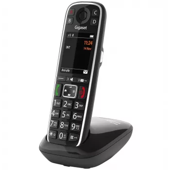 Gigaset E720 Analoginis/DECT telefonas su skambučio numerio atpažinimu, juodas