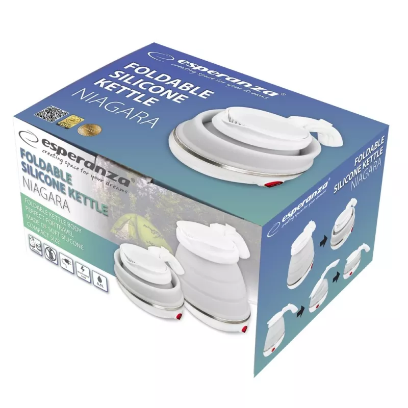 Elektrinis virdulys ESPERANZA EKK023 — 0,5 L, 750 W, baltas, silikonas & plastikas