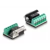 DeLOCK 63465 USB 2.0 į RS-422/RS-485 adapterinis kabelis 1,8 m, juodas/skaidrus