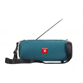 Nešiojamas stereofoninis garsiakalbis GEMBIRD SPK-BT-17-G — Bluetooth 5.1, 5 W RMS, 1200 mAh, MicroSD, FM, AUX