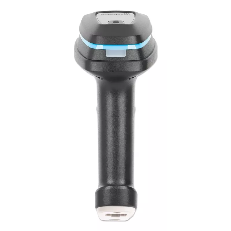 Manhattan 2D ilgo nuotolio LED brūkšninių kodų skaitytuvas, USB, 450 mm nuskaitymo gylis, maksimalus aplinkos apšvietimas 100 000 liuksų (saulės šviesa), palaikomos simbolikos – 1D (x21 versijos) ir 2D (x10 versijos), RJ45 į USB 1,8 m laidas (USB-A), juod