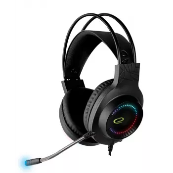 Ausinės ESPERANZA EGH7100 – žaidimų ausinės su mikrofonu, USB 2.0, 1,5 m laidas, RGB, 32 Ω, 4 cm tvarkyklės, 269 g