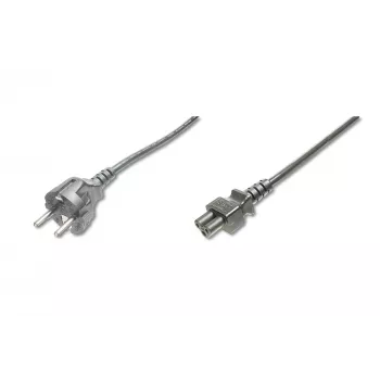 Assmann maitinimo laidas, Schuko - C5, kištukas/lizdas, 1,8 m, H05VV-F3G 0,75 mm², juodas (AK-440103-018-S)