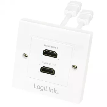 HDMI sieninė jungtis LogiLink AH0015, HDMI A tipo, motina-motina, balta