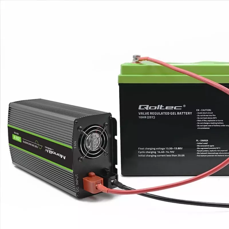 Automobilinis inverteris Qoltec Monolith 2000 W juodas 12 V