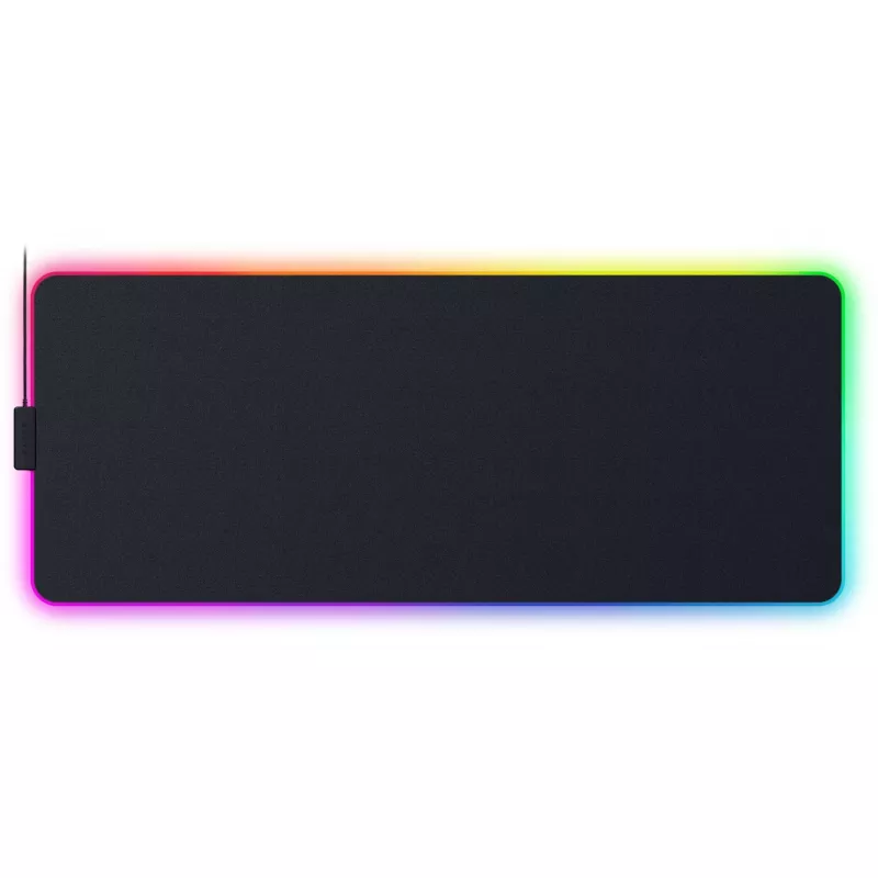 Žaidimų pelės kilimėlis Razer Strider Chroma – poliesterio paviršius, 370×900 mm, juodas, daugiaspalvis apšvietimas