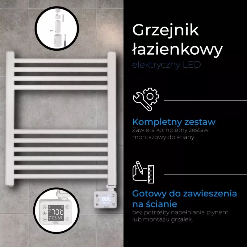 LED elektrinis vonios radiatoriaus šildytuvas AD 7823 | 400 W | Baltas | IP24