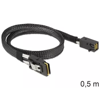 SAS kabelis DeLOCK 83388, 0,5 m, Mini SAS HD SFF-8643 – Mini SAS SFF-8087