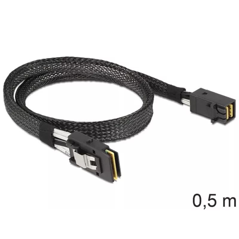 SAS kabelis DeLOCK 83388, 0,5 m, Mini SAS HD SFF-8643 – Mini SAS SFF-8087