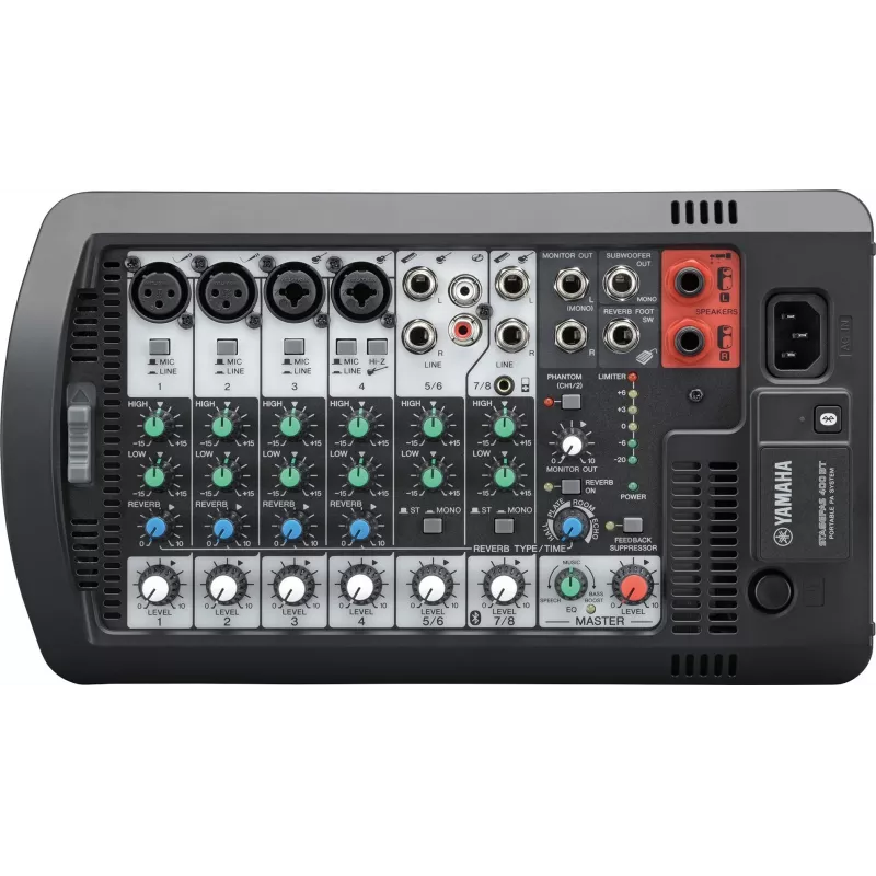 Nešiojama PA sistema YAMAHA Stagepas 400BT — 400 W, 2 krypčių, 10 kanalų sumikseris, Bluetooth 4.1, juoda