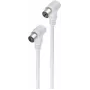 shiverpeaks ®-BASIC-S--Antenos laidas, 100% ekranuotas, kampinis koaksialinis kištukas į kampinę koaksialinę movą, CATV suderinamas, > 80 dB, baltas, 1,5 m (BS80082-32)