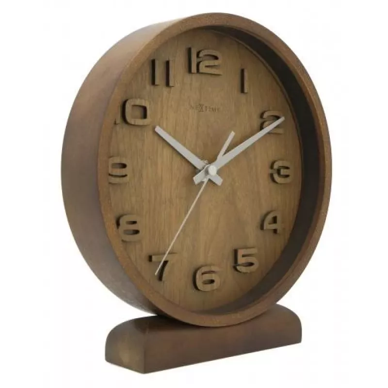 NeXtime klok 5192gs Wood Wood Small sieninis laikrodis, 22x20 cm, medinis, pilkas