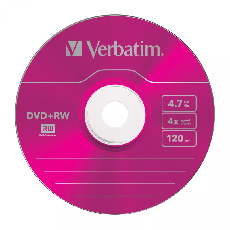 VERBATIM 43297 DVD+RW ploname dėkle 5 vnt. 4,7 GB 4x spalvoti