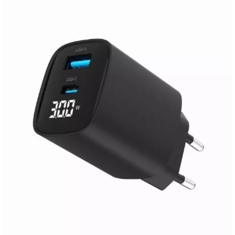 Mobiliojo įrenginio įkroviklis Gembird TA-UC-PDQC30LCD-BK-01 Greitas įkrovimas Juodas