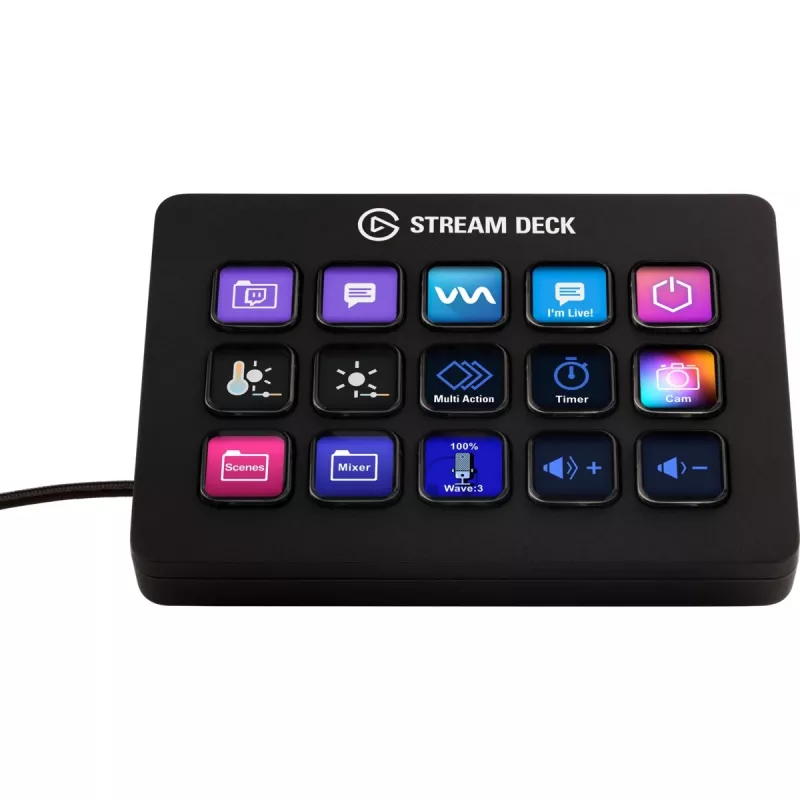 Elgato Stream Deck MK.2 15 klavišų USB užduočių valdymo pultas su klasikiniais klavišais, juodas