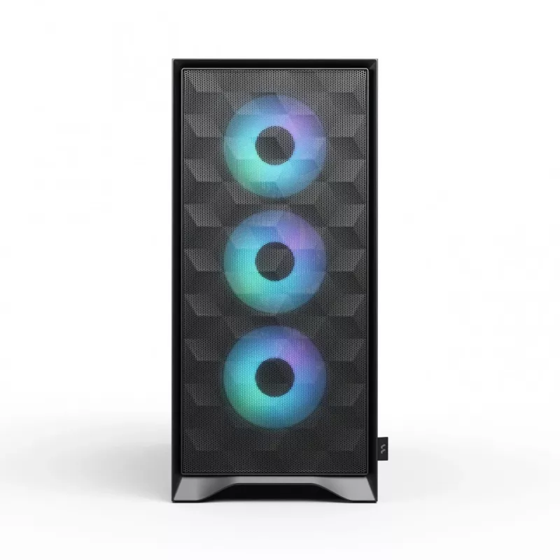 Korpusas Fractal Design Pop 2 Air Black TG RGB Midi Tower — ATX/Micro-ATX/Mini-ITX, 3x120mm priekyje, 1x120mm gale, 2.5 colio + 3.5 colio vietos