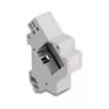 Snap-in laikiklis Keystone moduliui ant DIN bėgio DELOCK 67043 — plastikinis, įžemintas, 60×88.2×21.5 mm, pilkas