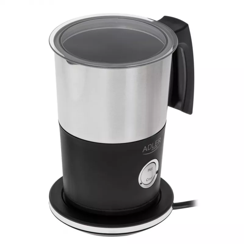 Automatinis pieno putotojas Adler AD 4497 — nerūdijantis plienas, 600 W, putos 120 ml / šildymas 300 ml, karštas ir šaltas