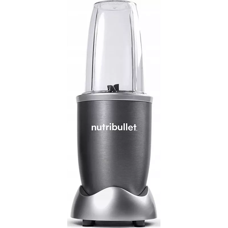 Cup blenderis NUTRIBULLET NB606B 600 W, Tritan ąsotis 0,7 L, 6 peiliukai, 1 greitis, 500 ml puodelis, pilka