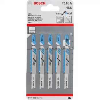 Pjūklelio geležtė Bosch T 118 A High-Speed Steel HSS 5 vnt.