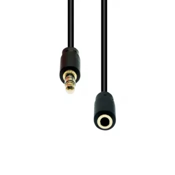 Prailginimo laidas ProXtend M3EXS-02 2 m, 3 kontaktų, plonas, juodas