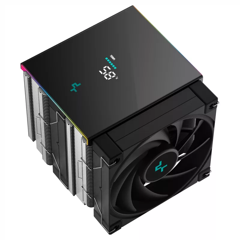Oro aušintuvas procesoriui DeepCool AK620 Digital SE, dviejų bokštų, 6x Ø6 mm šilumos vamzdeliai, 2x 120 mm PWM ventiliatoriai, RGB, aukštis 161 mm