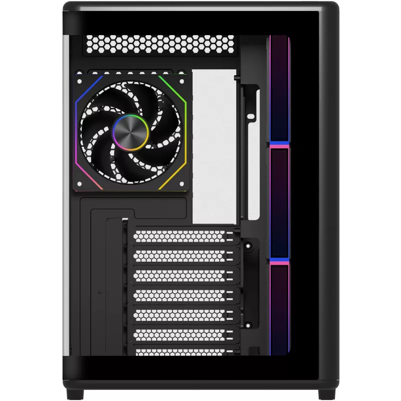 COOLER MASTER Elite 600 ARGB, juodas bokštinis korpusas, 2x grūdintas stiklas