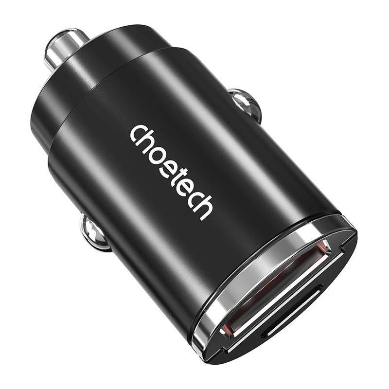 Automobilinis įkroviklis CHOETECH TC0006 30W USB-C/USB-A su QC3.0 ir PD3.0 palaikymu