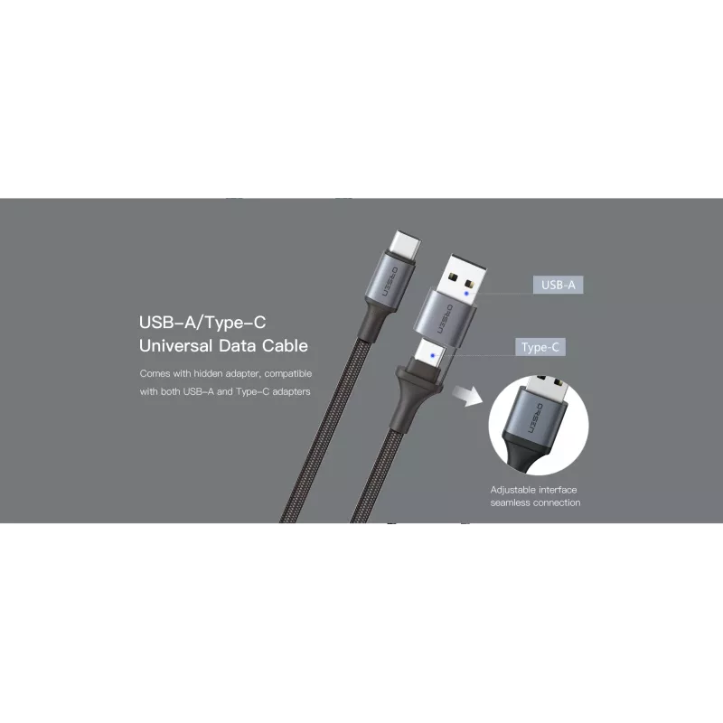 USB Type-C 2-in-1 laidas Orsen S8, 5A, 1,5 m (greitas įkrovimas/duomenys)