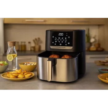 Karšto oro gruzdintuvė ESPERANZA EKA004 — 8 L, 1700 W, 8 programų, jutiklinis valdymas, nerūdijantis plienas