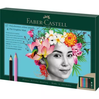 Faber-Castell Polychromos & Pitt Graphite Matt pieštukų rinkinys 21 vnt., įvairiaspalviai