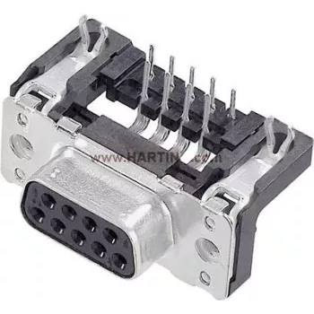D-SUB jungtis Harting 09 66 452 6613 90° 37 kontaktų litavimo tipas