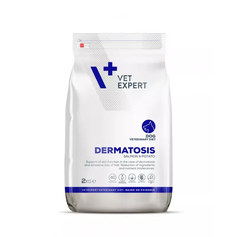 VET EXPERT Veterinary Diet Dermatosis Dog Salmon & Potato - sausi šunų ėdalai - 2 kg
