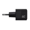 Mobiliojo įrenginio įkroviklis Green Cell CHARGC06, USB-C 33W, Quick Charge 3.0, AC įėjimas 100–240V, juodas