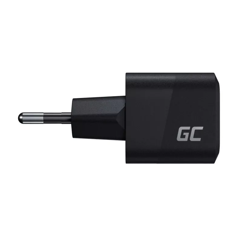 Mobiliojo įrenginio įkroviklis Green Cell CHARGC06, USB-C 33W, Quick Charge 3.0, AC įėjimas 100–240V, juodas