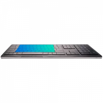 Belaidė klaviatūra CLEVETURA CLVX 1 Touch-On-Keys AI, ANSI US Windows išdėstymas, žirkliniai jungikliai, aliumininis korpusas, interaktyvus RGB