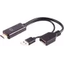 Adapteris HDMI A moteriškas į DisplayPort vyrišką ShiverPeaks BS10-01012 4K 60Hz 20cm