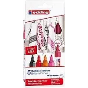 Marker rinkinys Edding 4500, bullet antgalis, 5 vnt., įvairiaspalviai, Vokietija