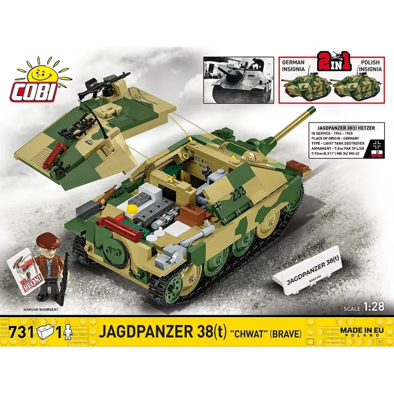 Cobi Blocks Jagdpanzer 38t Brave konstruktorius, 731 detalė