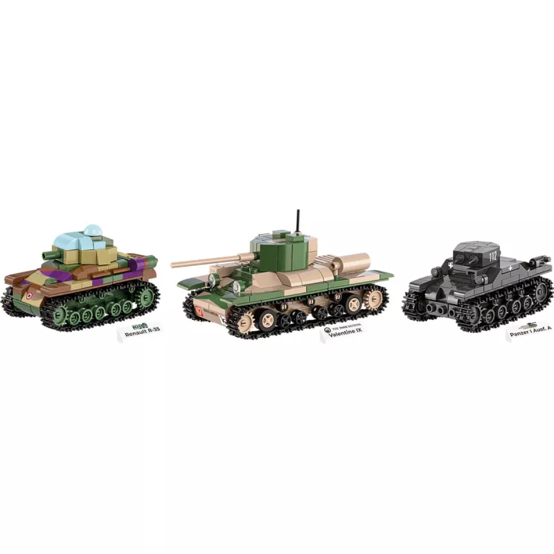 Konstruktorius COBI Renault R35, Valentine IX, Panzer I 595 dalių