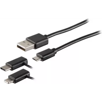 USB laidas S/CONN 14-15035 USB 2.0 2 m Juodas