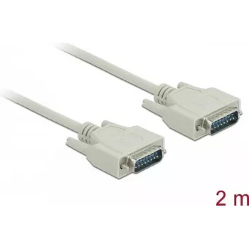 Serijinis kabelis DeLOCK 85976 Smėlio spalvos 2m Sub-D15