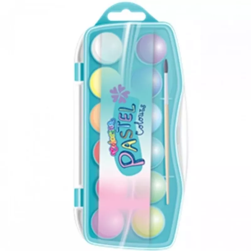 Akvarelės rinkinys Colorino 85443PTR – 12 pastelinių spalvų, kompaktiškas dėklas, mokyklai ir pomėgiams