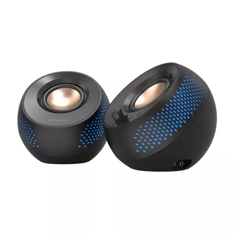 Kolonėlės kompiuterinės CREATIVE Pebble X 2.0 2.0, 15 W RMS, USB-C, Bluetooth 5.3, RGB apšvietimas