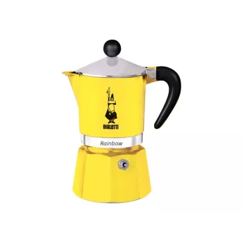 Moka puodas Bialetti Rainbow Black Yellow, 1 puodeliui