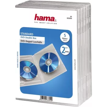 Hama Double DVD Jewel Case, 5 vnt., permatomas 2 diskams